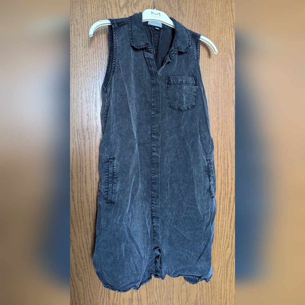 Thread & Supply Black Sleeveless Denim Dress